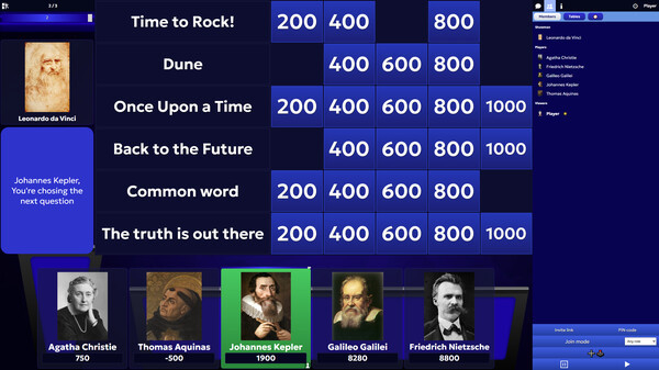 Скриншот с интерфейсом викторины.