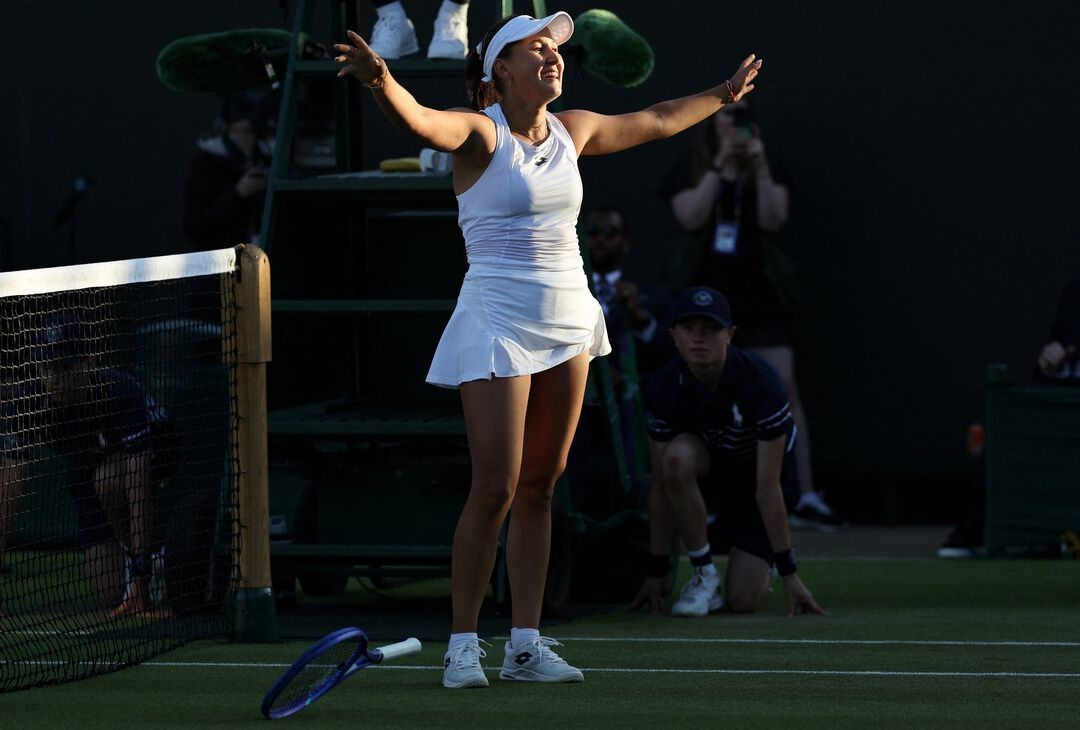 Камилла Рахимова после победы над Ясмин Паолини.