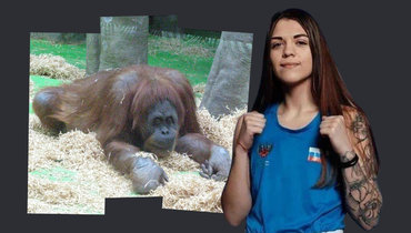 Анастасия Лучкина и орангутан