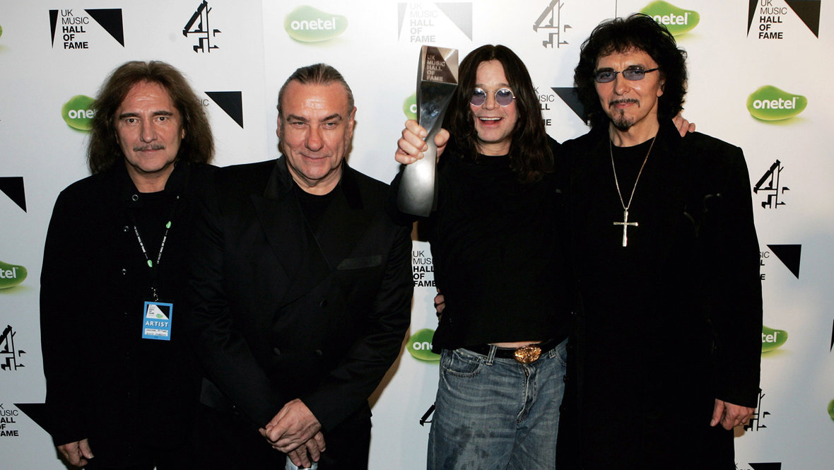 Гизер Батлер, Билл Уорд, Оззи Осборн и Тони Айомми. Члены группы Black Sabbath Теренс Гизер Батлер, Билл Уорд, Оззи Осборн и Тони Айомми