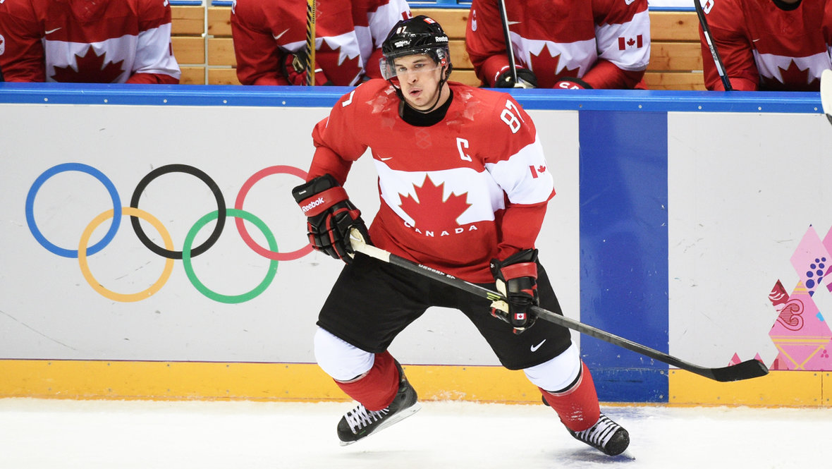 Хоккеист сборной Канады Сидни Кросби на Олимпиаде-2014 в Сочи