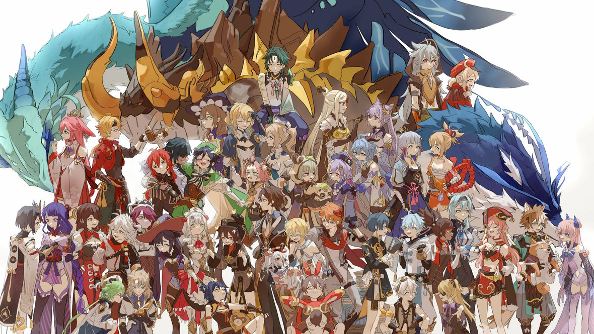 Фан-Арт Genshin Impact персонажи.