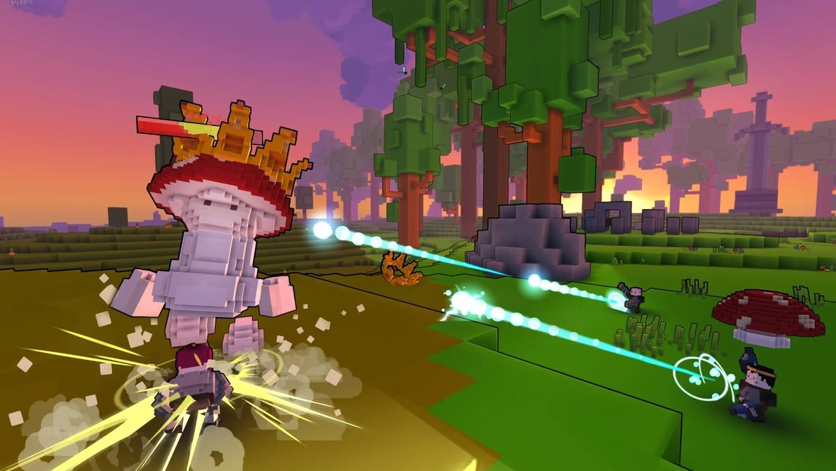 Сражение в Trove.