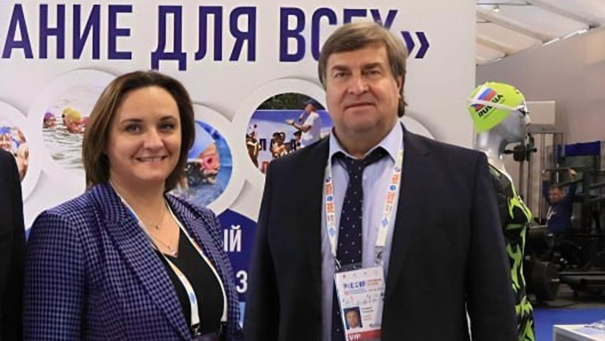 Ольга Брусникина и Владимир Сальников. Вице-президент Федерации водных видов спорта Ольга Брусникина и президент Всероссийской федерации плавания Владимир Сальников