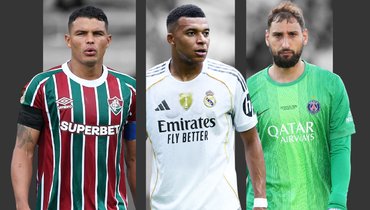 Футболисты Тиагу Силва, Килиан Мбаппе и Джанлуиджи Доннарумма