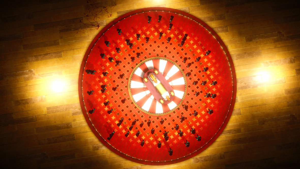 Предполагаемый вид точки спавна игроков в Squid Plays Game.