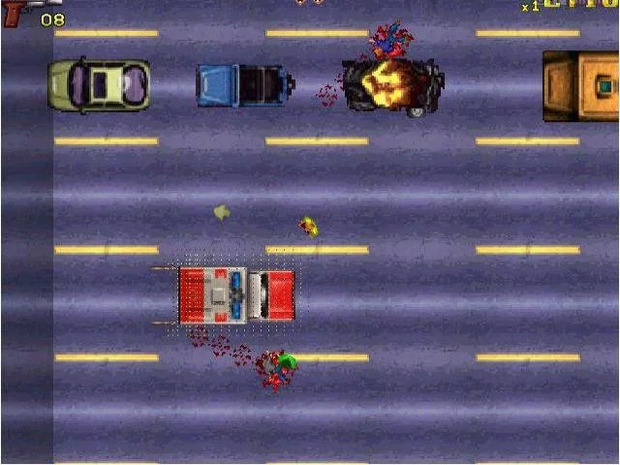 Скриншот с уничтоженной машиной.