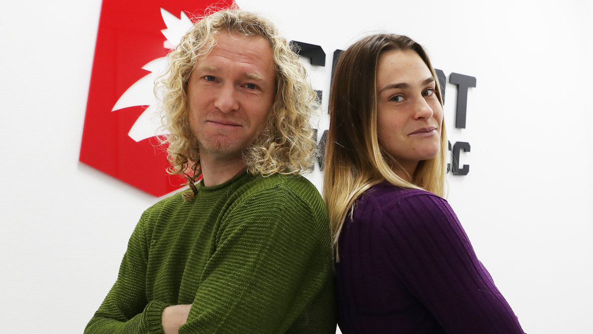 Дмитрий Турсунов и Арина Соболенко. Тренер Дмитрий Турсунов и теннисистка Арина Соболенко