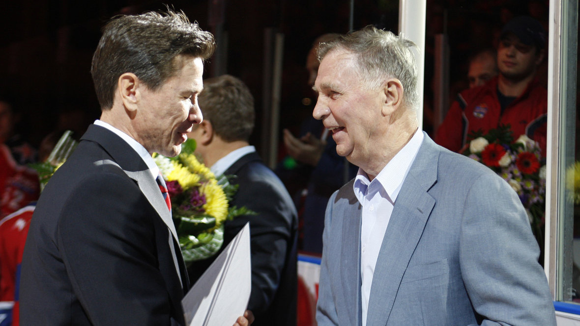 Вячеслав Быков и Виктор Тихонов. Хоккейные тренеры Вячеслав Быков и Виктор Тихонов