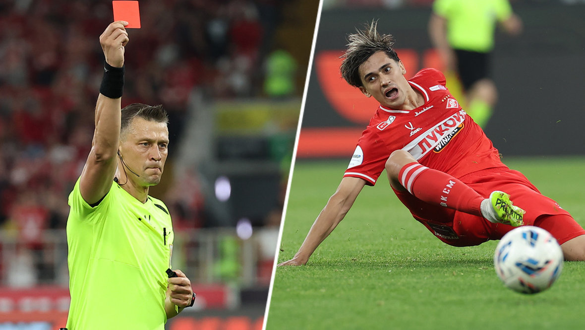 Футбольный судья Василий Казарцев и футболист Пабло Солари