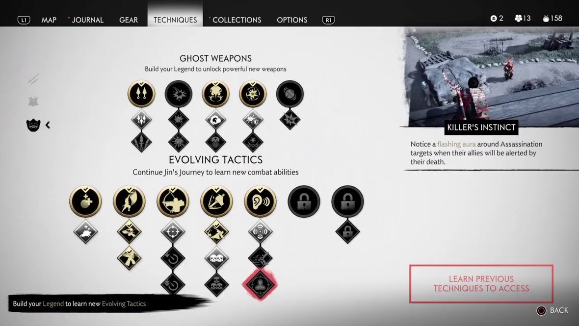 Прокачка в «Призраке Цусимы».