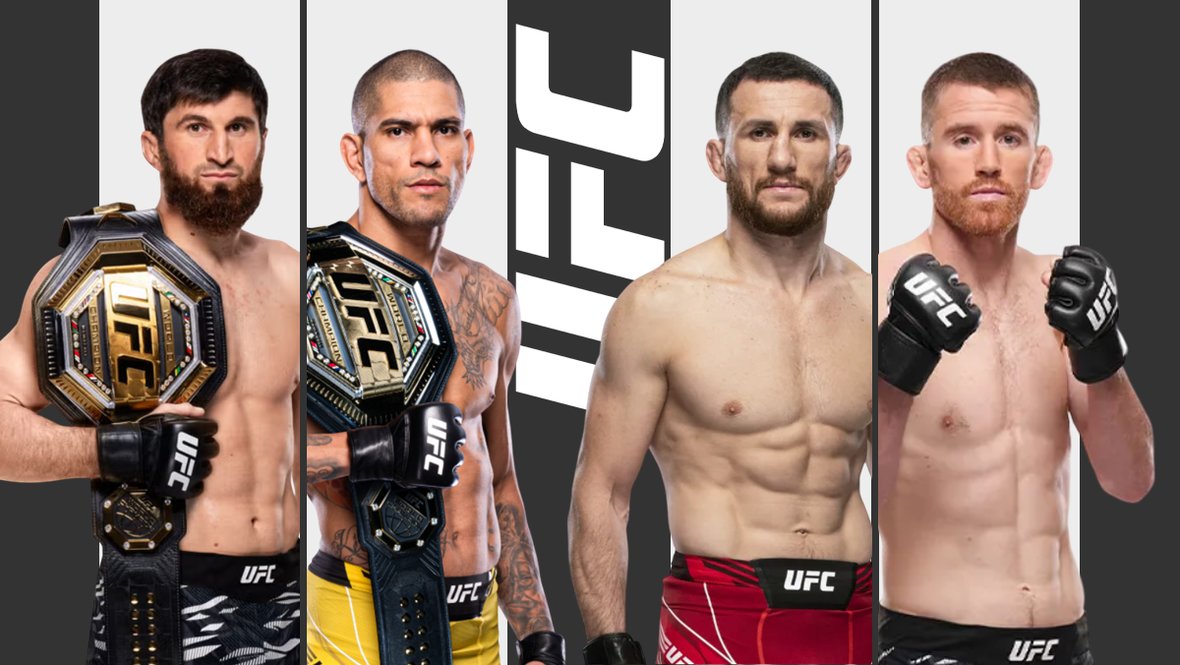 Бойцы ММА Магомед Анкалаев и Алекс Перейра, Мераб Двалишвили и Кори Сэндхаген.