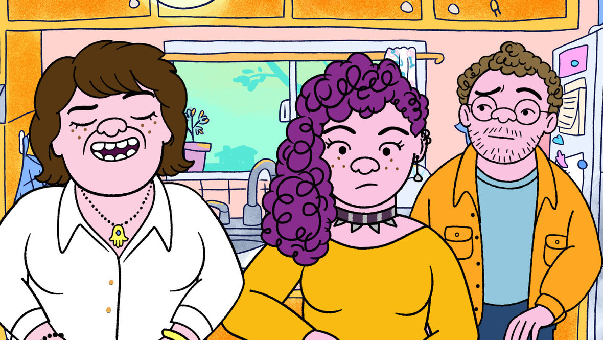 Кадр из мультсериала «Короче говоря», реж. Рафаэль Боб-Ваксберг, ShadowMachine, Tornante Company, Vegan Blintzes