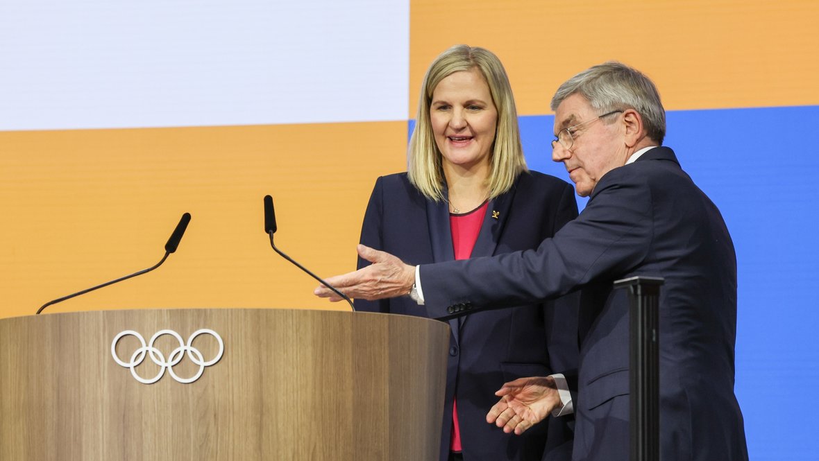 Кирсти Ковентри и Томас Бах.