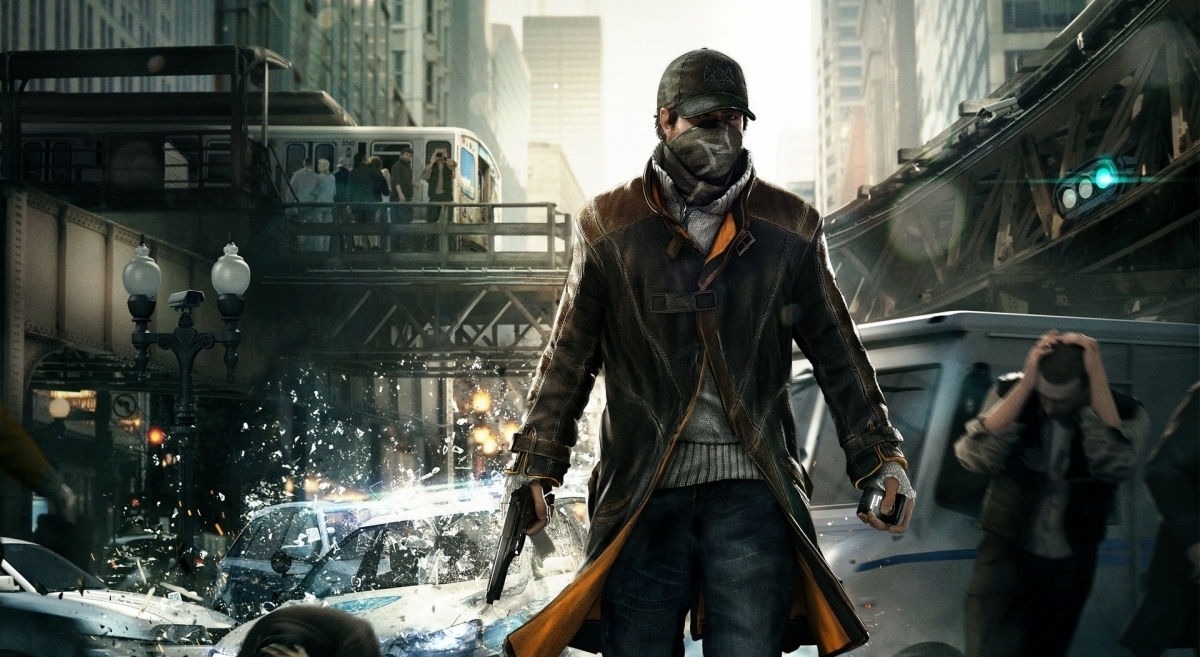Постер Watch Dogs с главным героем Эйденом Пирсом.