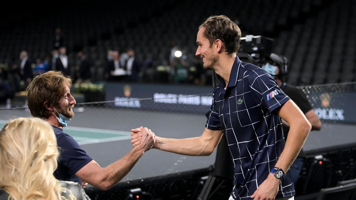 Даниил Медведев с тренером Жилем Сервара.