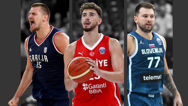 Никола Йокич, Альперен Шенгюн и Лука Дончич.