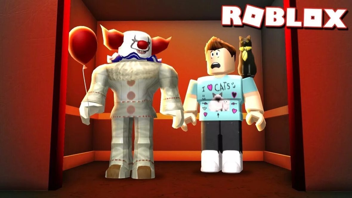 Персонаж из Роблокса с клоуном из «Оно» Стивена Кинга.