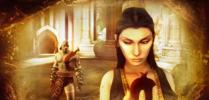 Персефона и Кратос из Год оф Вар.