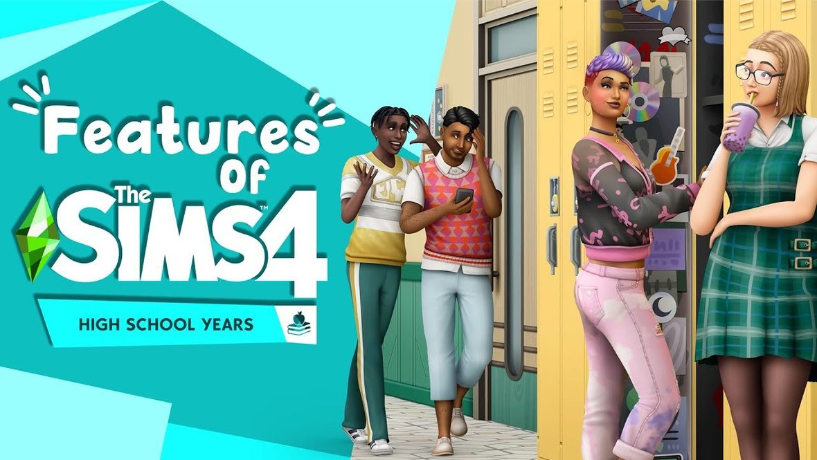 Обложка анонса дополнения для Симс 4 «Старшая школа».