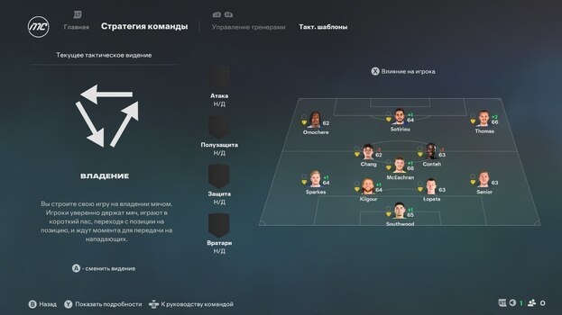 Раздел «Стратегия команды» в Карьере EA FC 26.