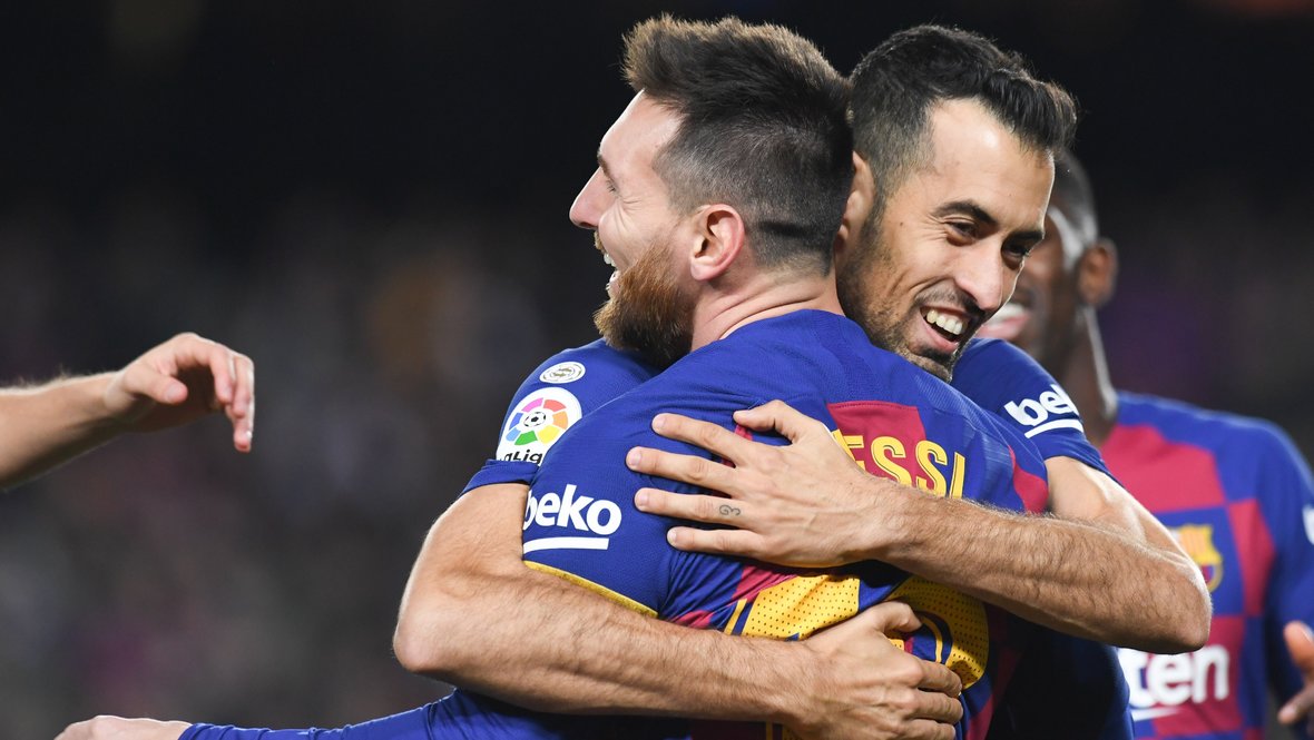 Серхио Бускетс и Лионель Месси в «Барселоне».