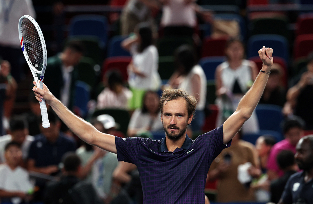 Даниил Медведев после победы над Лернером Тином.