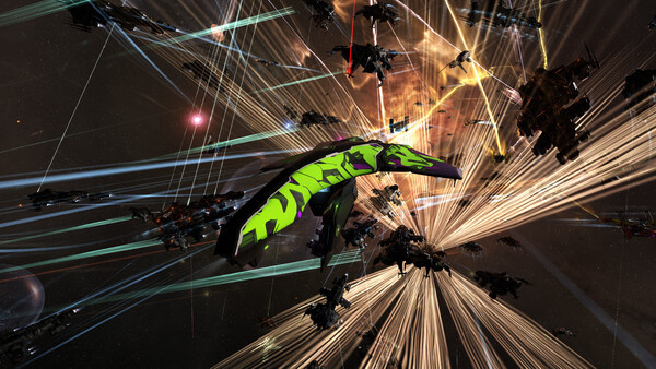 Космический бой в EVE Online.