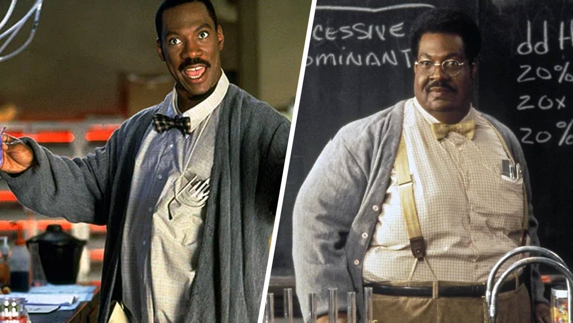 Кадр из фильма «Чокнутый профессор», реж. Том Шэдьяк, Imagine Entertainment