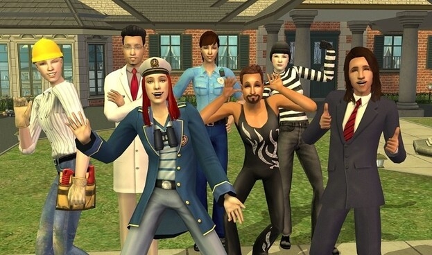 Персонажи The Sims 2, обзор в профессиональной униформе карьеры.