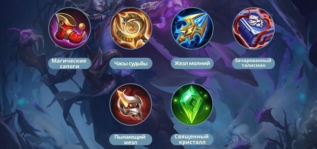 Пример сборки с предметом «Часы судьбы».