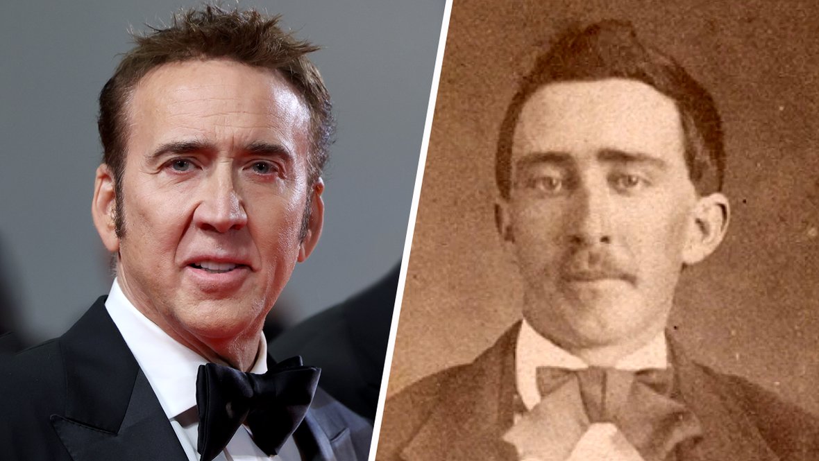 Николас Кейдж и фотография мужчины из 1870-х. Николас Кейдж