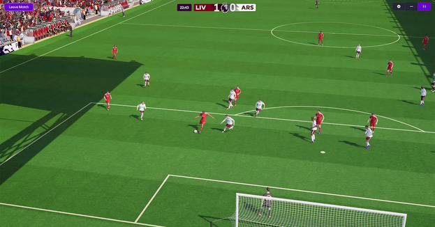 Матч в Football Manager 2026.