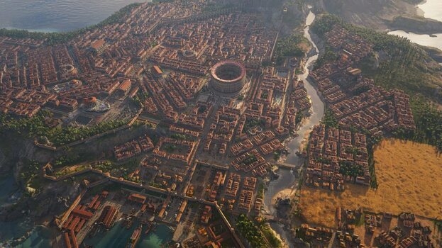 Город с Колизеем в Anno 117: Pax Romana.