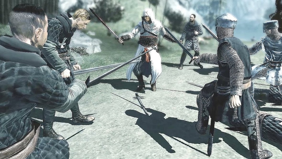 Сцена битвы в Assassin's Creed.