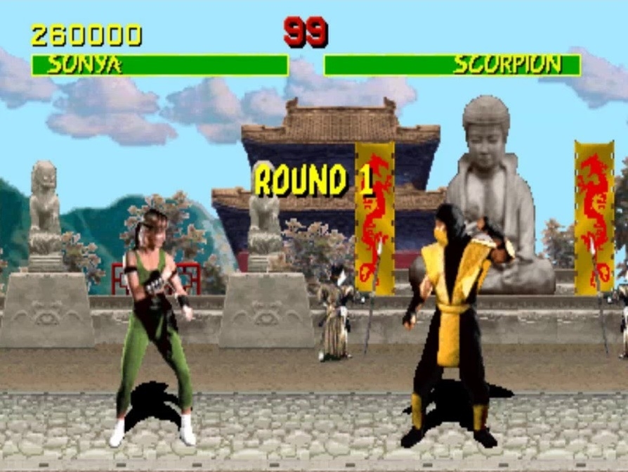 Соня Блейд против Скорпиона в Mortal Kombat 1.