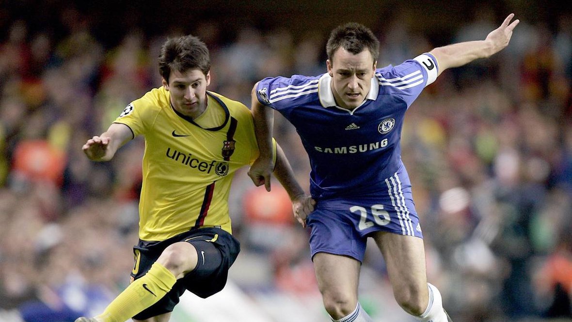 Лионель Месси и Джон Терри в матче «Челси» — «Барселона».