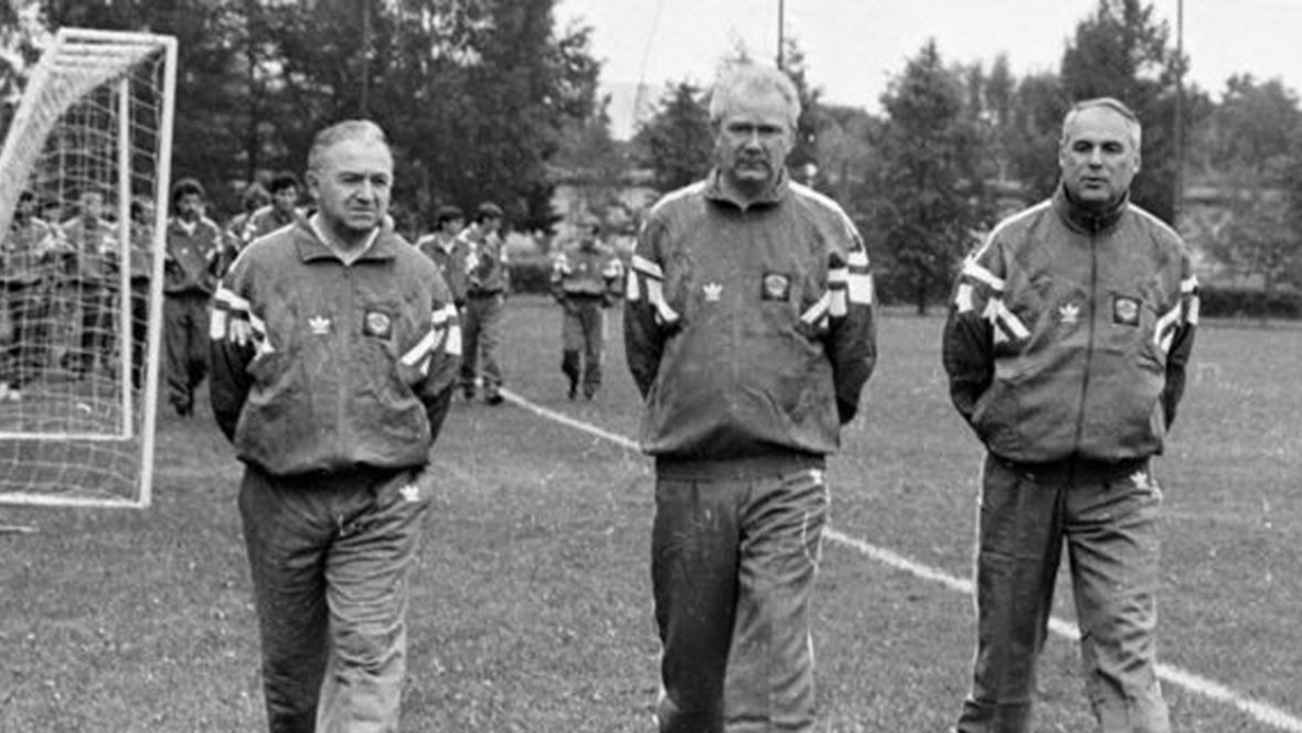 Никита Симонян, Валерий Лобановский и Юрий Морозов.