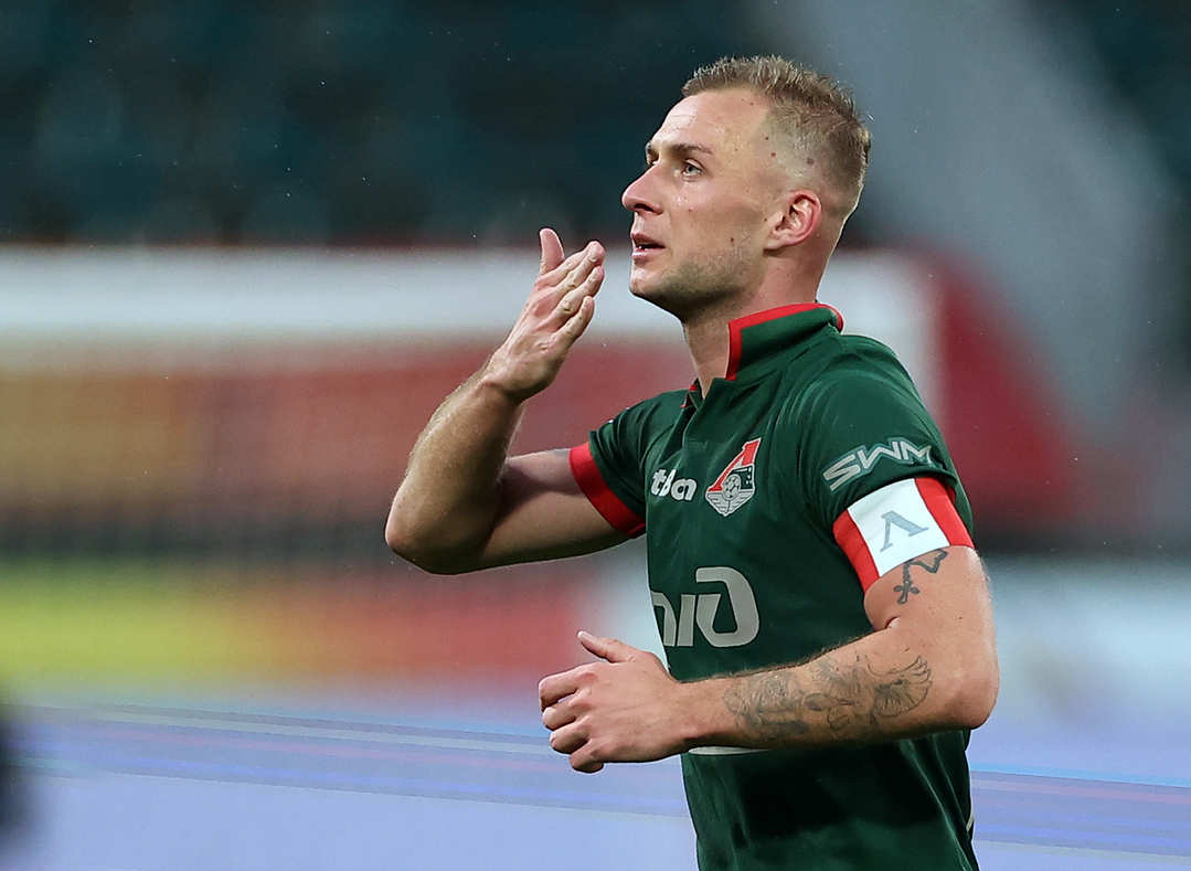 Полузащитник «Локомотива» Дмитрий Баринов.