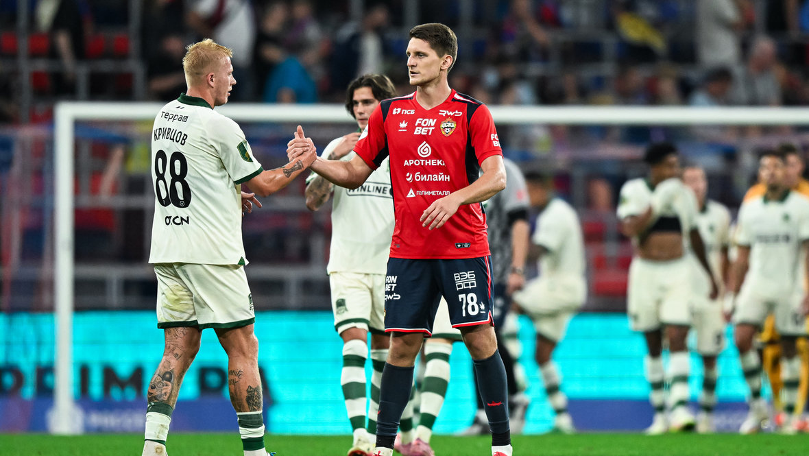 Никита Кривцов и Игорь Дивеев в матче ЦСКА — «Краснодар».