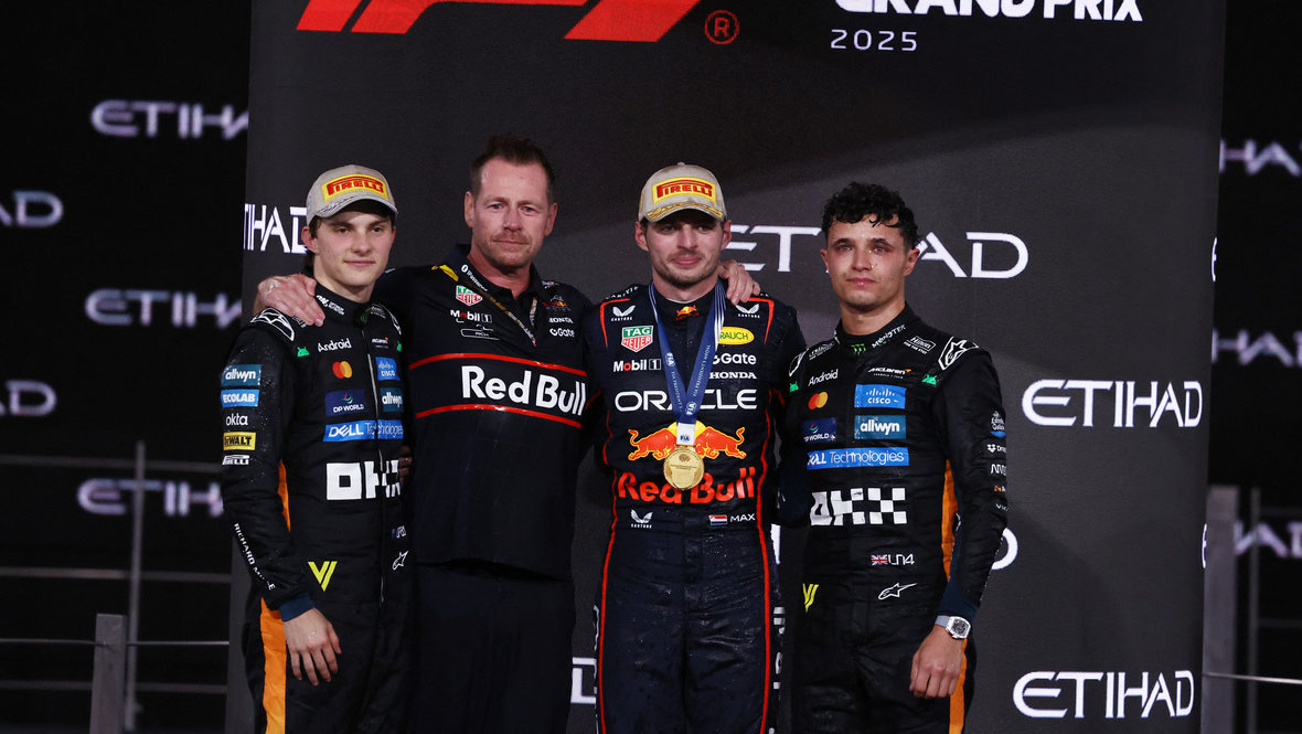 Оскар Пиастри, Макс Ферстаппен и Ландо Норрис.