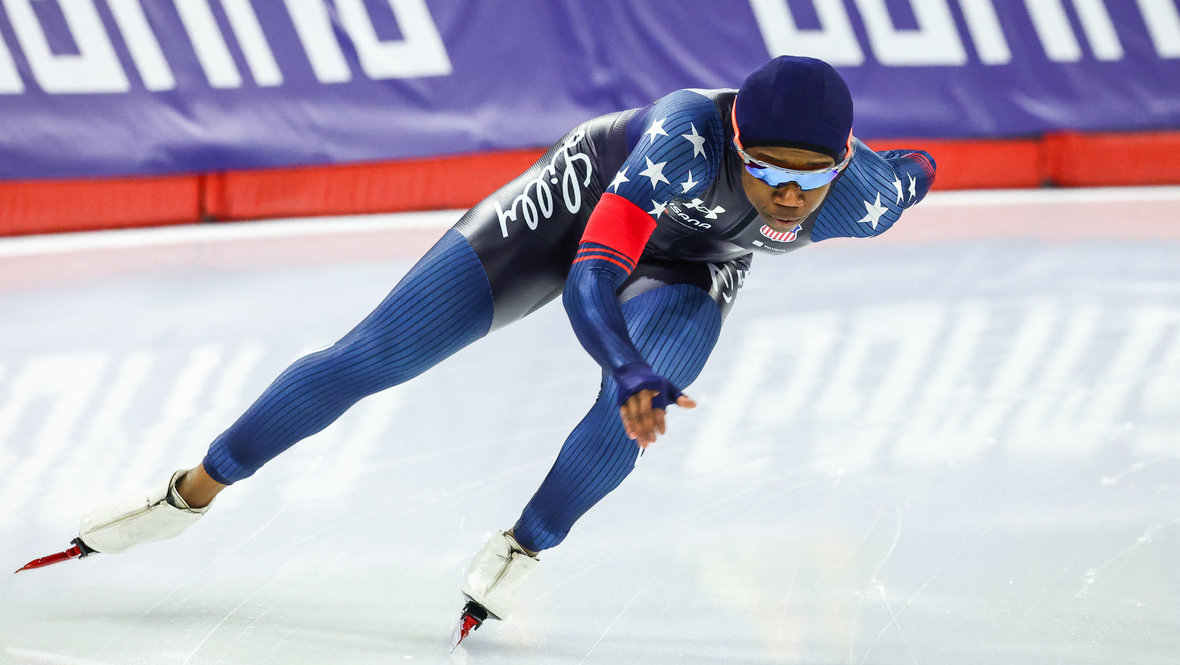 Американская конькобежка Эрин Джексон.