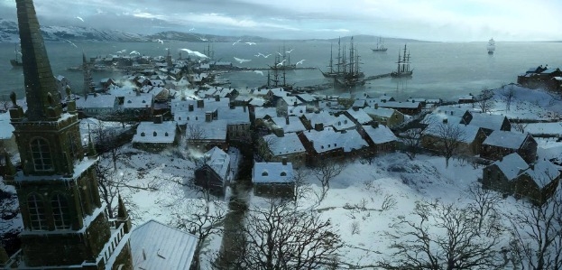 Ранний концепт-арт Бостона в Assassin's Creed 3.