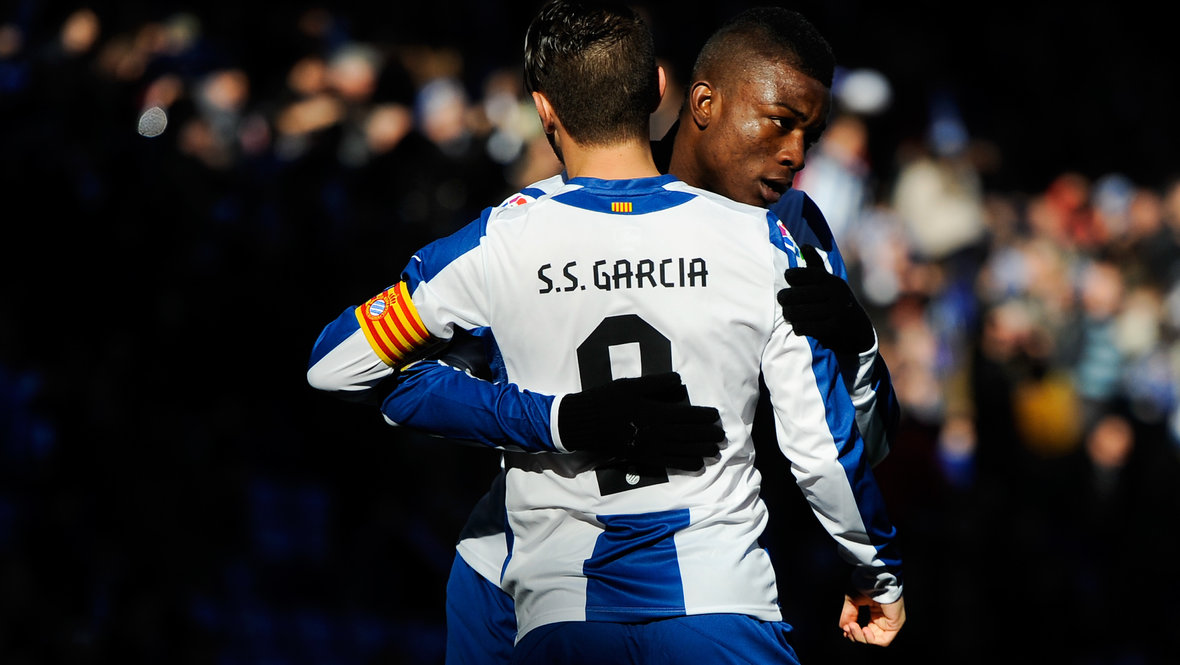 Джон Кордоба и Серхио Гарсия в «Эспаньоле» в 2013 году.