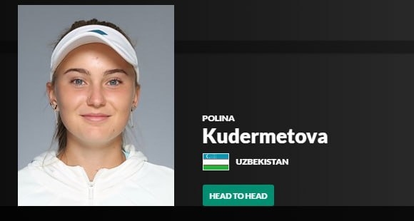 Профайл Полины Кудерметовой на сайте ITF.