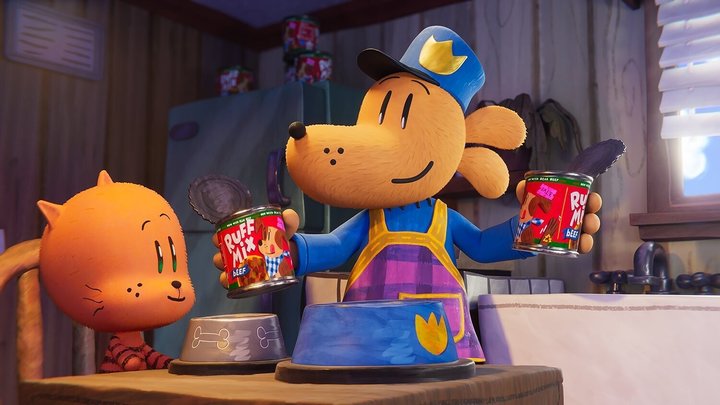 Кадр из мультфильма «Догмен: Пушистая справедливость», реж. Питер Хастингс, Dentsu, DreamWorks Animation