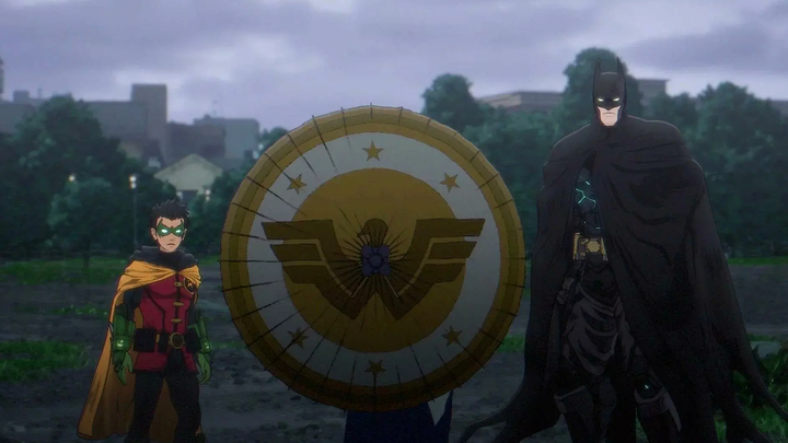 Кадр из аниме «Бэтмен-ниндзя против Лиги якудза», реж. Такаги Синдзи, Мидзусаки Дзюмпэй, Kamikaze Douga