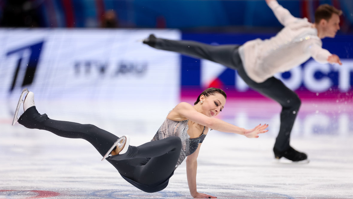 Падение Александры Бойковой в произвольной программе на чемпионате России.