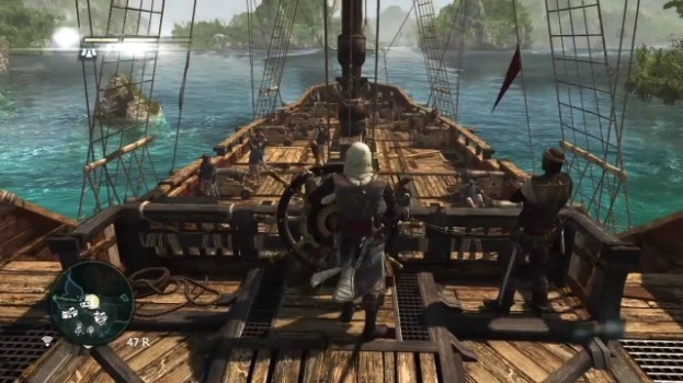 Управление собственным кораблем в Ассасинс Крид 4.