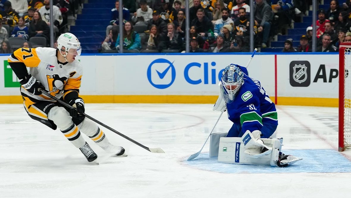 Питтсбург — Ванкувер: Евгений Малкин чуть не получил травму на скамейке в концовке матча НХЛ 26 января 2026 года